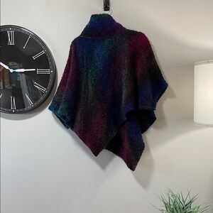 Vintage Rosemary Weir Handwoven Multicolor Poncho